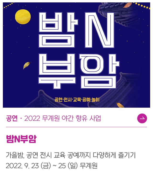 2022 무계원 야간 향유 사업 <밤N부암>